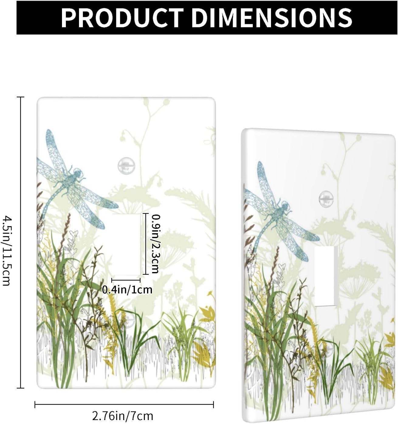 Wild Flower Dragonfly 1 Gang Toggle Light Switch Cover Plates Decorative Electric Outlet Covers Decorator Wall Switch Plate Receptacle Plug Covers 4.5 * 2.76 Inches