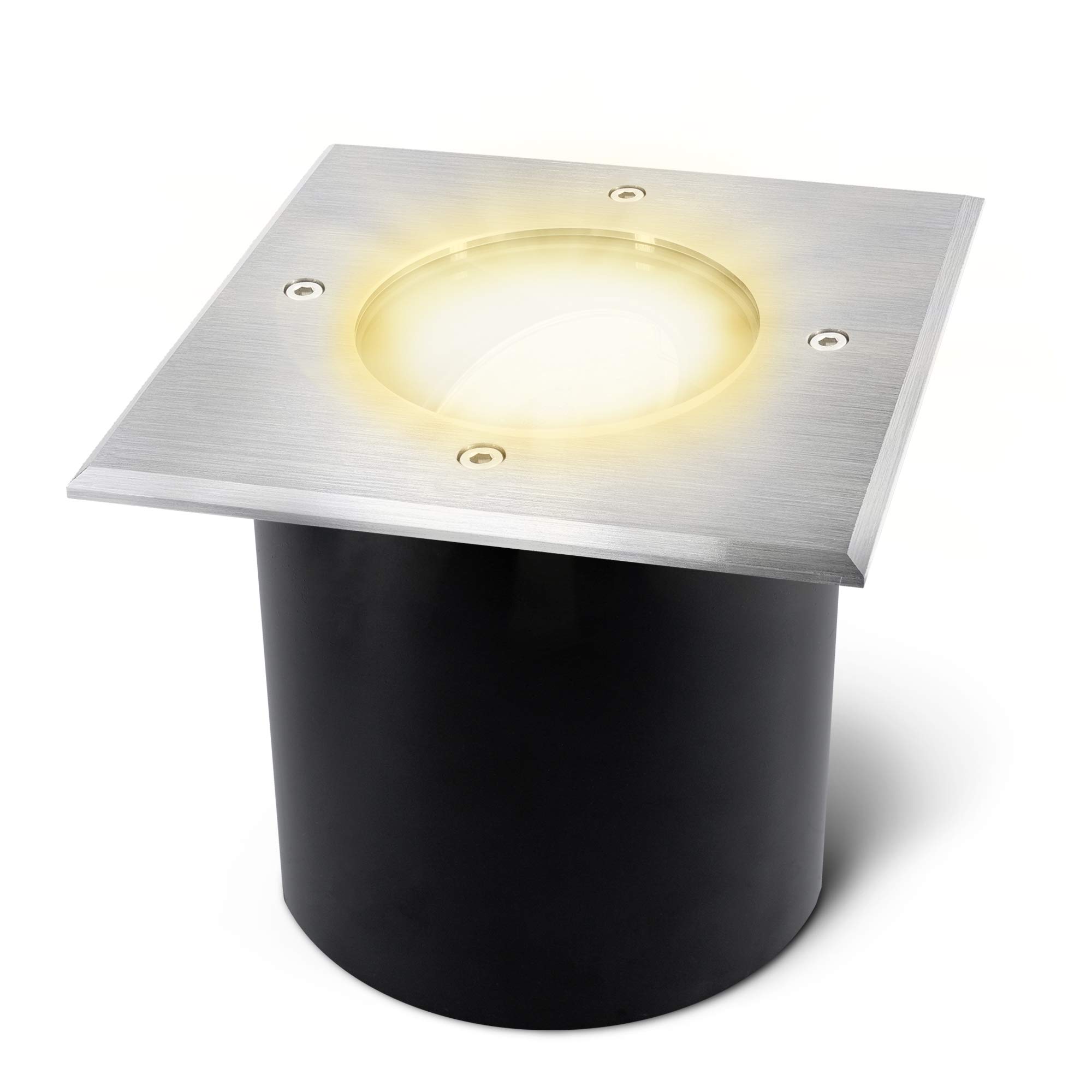 Juego De 3 Focos De Suelo Para Exterior Acero Orientables IP65 - Delux