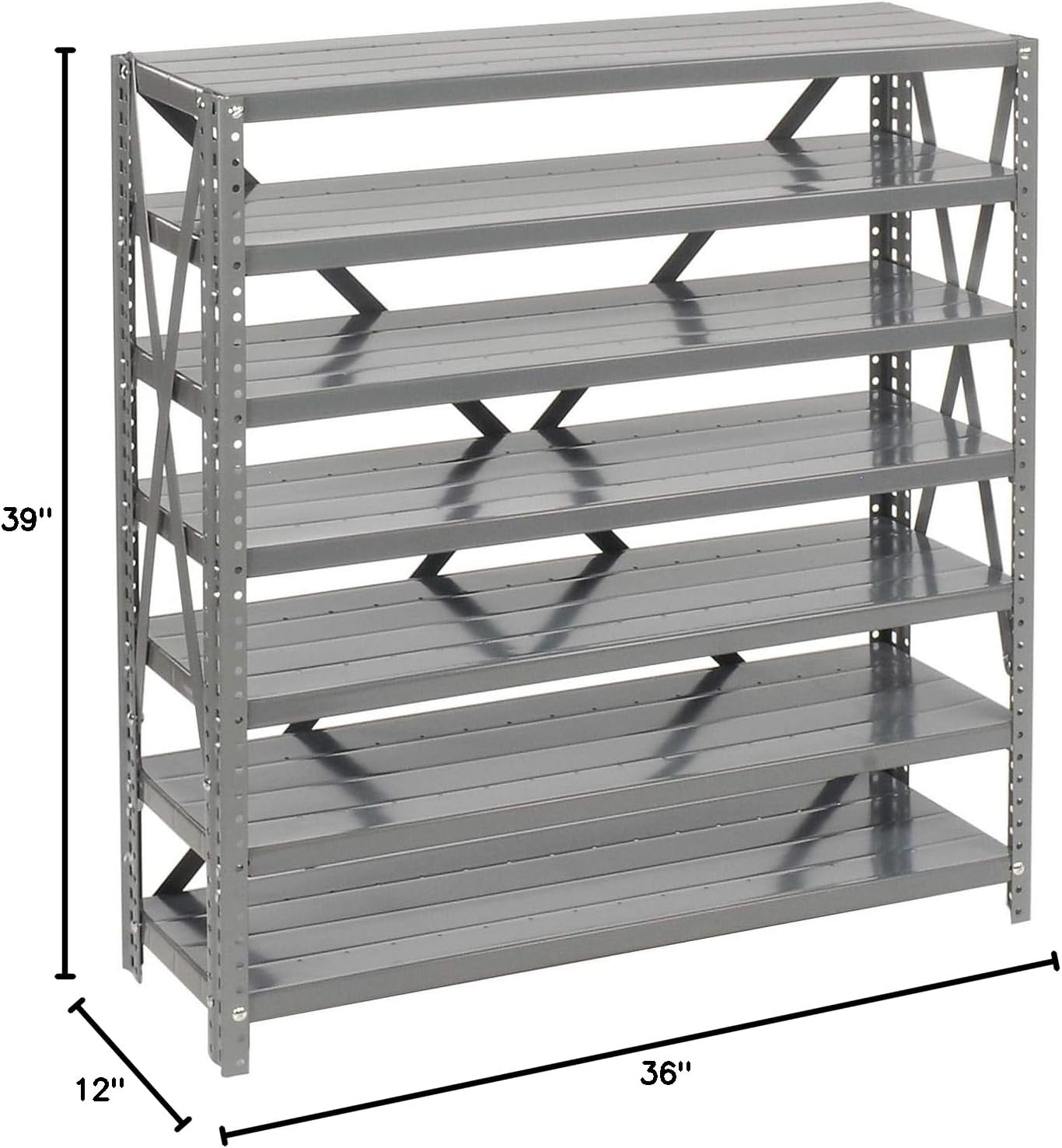Global Industrial 7 Shelf Steel Shelving with (48) 4" H Plastic Shelf Bins