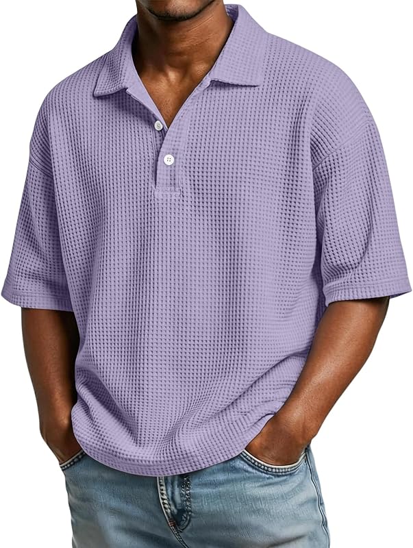 Polo Homme Manches Courtes Mode Sport Grande Fit Slim Polo Sport Homme Travail Rugby Marque Col