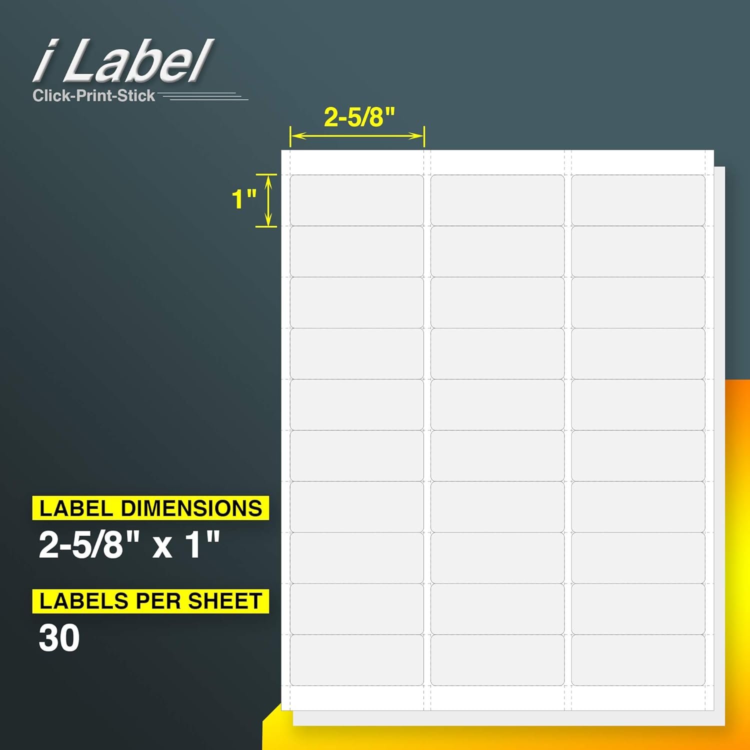 30UP 1" x 2-5/8" Address/Barcode Labels for Laser & Inkjet Printers[100 Sheets,3000 Labels] (Pack of 2)