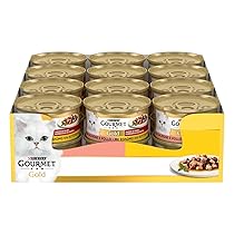 Purina Gourmet Gold Umido Gatto dadini in Salsa con Salmone e Pollo – 24 Lattine da 85 g Ciascuna (confezione da 24 X 85 g)