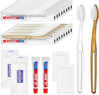 Gäste-Hygiene-Set, 100 Stück Zahnbürste + Zahnpasta