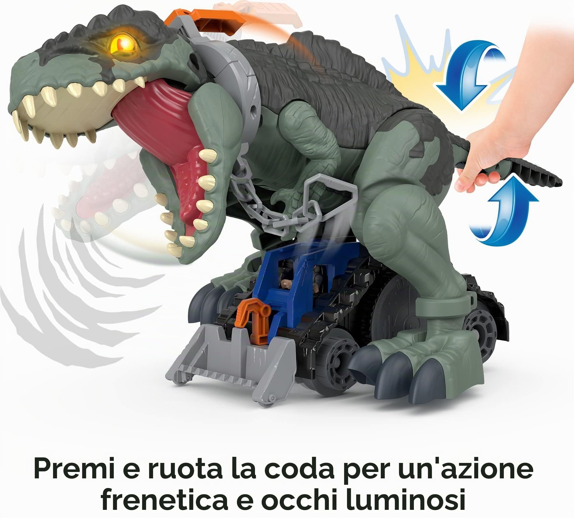 Fisher-Price, Imaginext, Jurassic World Mega Dino Calpesta e Ruggisci, Giocattolo per Bambini 3+ Anni, GWT22