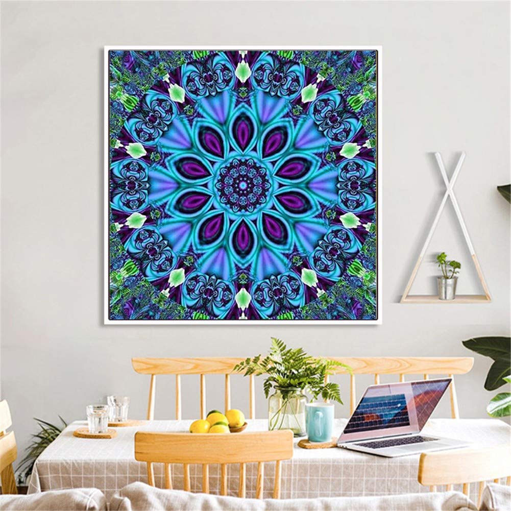 ABEUTY - Kit per pittura a mosaico fai da te 5D, con strass a forma di mandala rosso e fiori di cristallo Coniglio