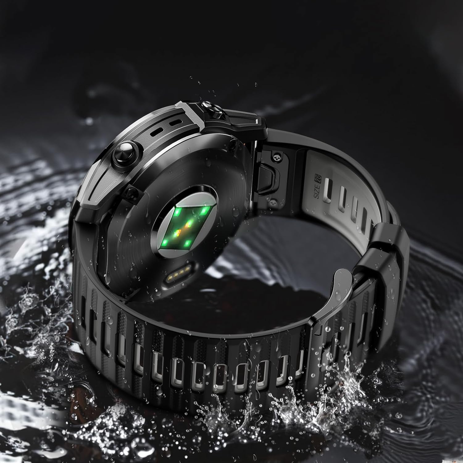 Quickfit 26mm Watch Bands for Garmin Fenix 8 51mm/7X/6X/5X, Sports Silicone Bands Compatible with Garmin Fenix 8 Pro 51mm/7X Pro/6X Pro/5X Plus/3/3HR/Descent MK1/MK2i Smartwatches - Image 5