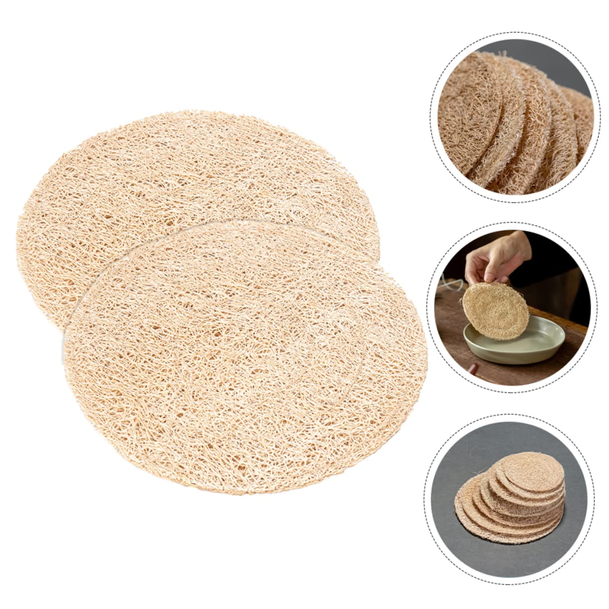 Alipis 6pcs Non- - Cup Mats Loofah for Tea and Drink Holders for All Cups Lightweight Cushions for Home and Kitchen Use