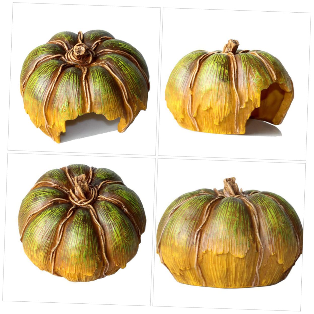 Alipis Grotta Decorativa Per Acquario Zucca Accessorio Per Acquario in Resina Decorazione e Per Pesci e Gamberetti Paesaggistico Per Acquari Piccoli e Compatti