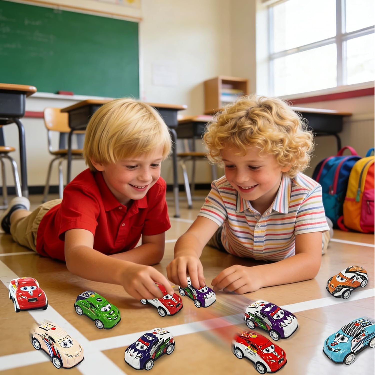 AMENON 28 Pack Pull Back Cars Mini Vehicles Toy Easter Gifts for Kids Toddlers School Classroom Party Favor Treasure Box Exchange Prizes Boys Race Cars Girls Goodie Bag Stuffers