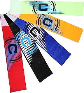 5 Piezas Brazaletes de Fútbol para Bandas Reutilizables Colores Brillantes Rojo Azul Negro Verde Fluorescente Dorado Flexibles y Duraderos para Equipos Deportivos