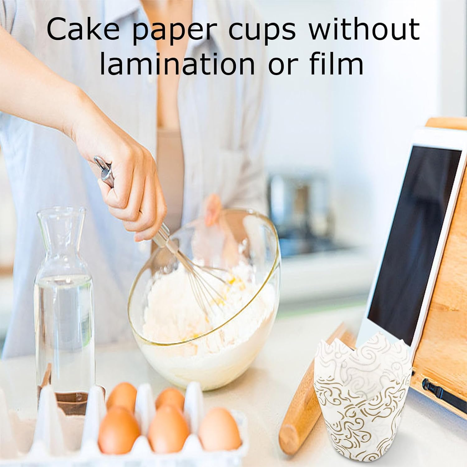 50pcs tulip cupcake liners,small cupcake liners greaseproof cupcake liners cupcake moulds for wedding, birthday, baby birthday party(white gold)
