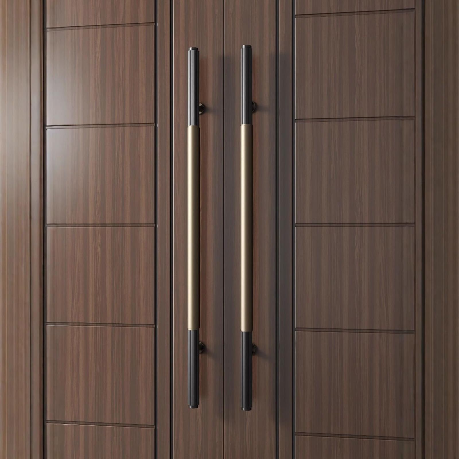 JS Space Stainless Steel Door Pull Handle, Heavy Duty Glass Door Handle for Entry & Commercial Use, for Wood, Sliding Barn Doors, Back-to-Back Installation Hardware Antique Bronze 47.2" (31.5" CTC)