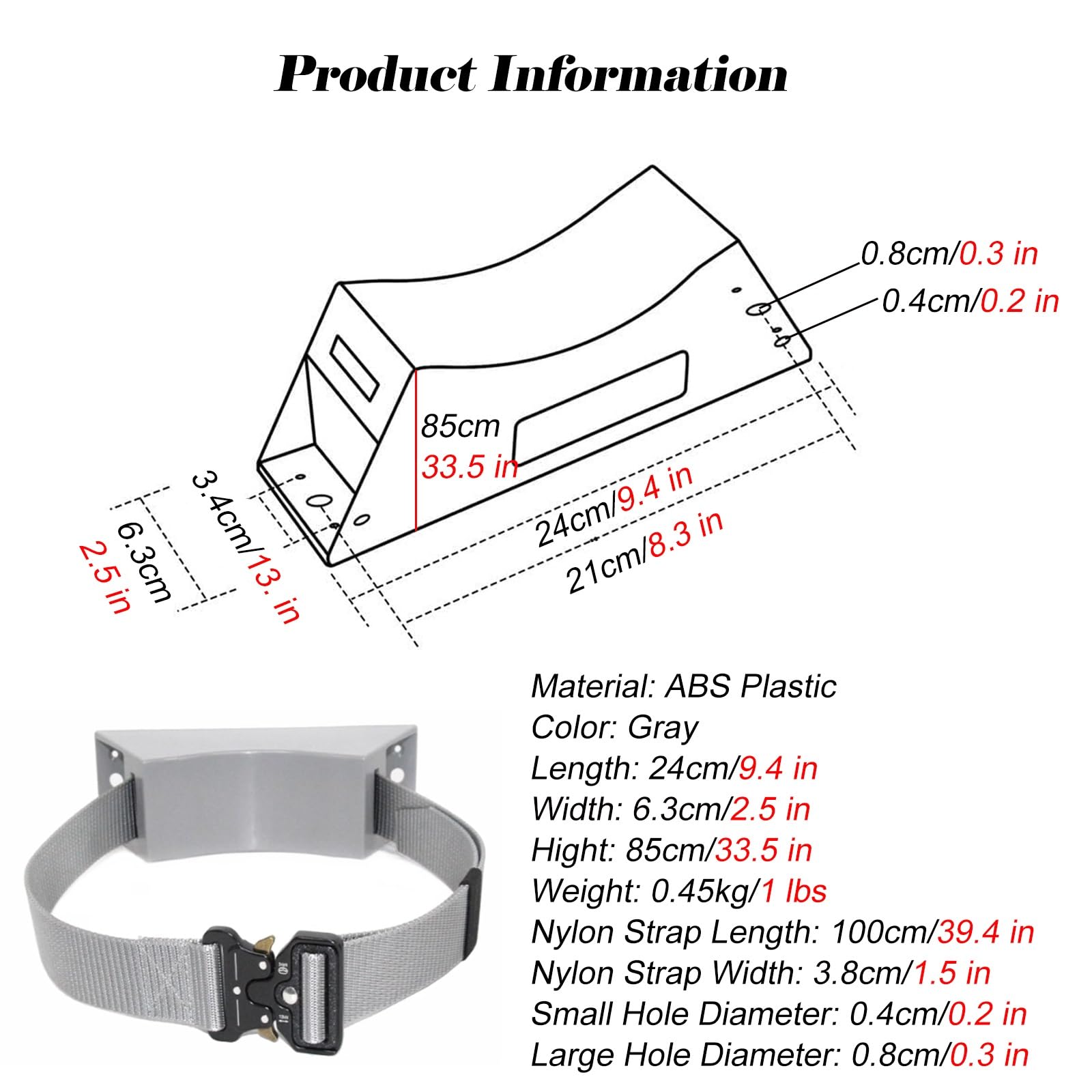 Estante de cilindro de gas montado en la pared con correas de nailon, construcción de ABS para un almacenamiento seguro, soporte de tanque de propano resistente para garaje o taller