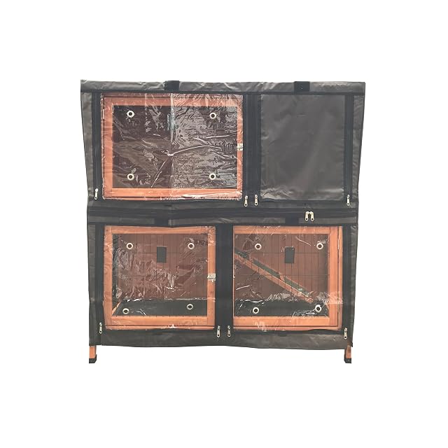 Foto 3 de 5 de BUNNY BUSINESS Funda de 104 cm para Adaptarse a conejeras de Doble Piso de Lujo con bandejas deslizantes…