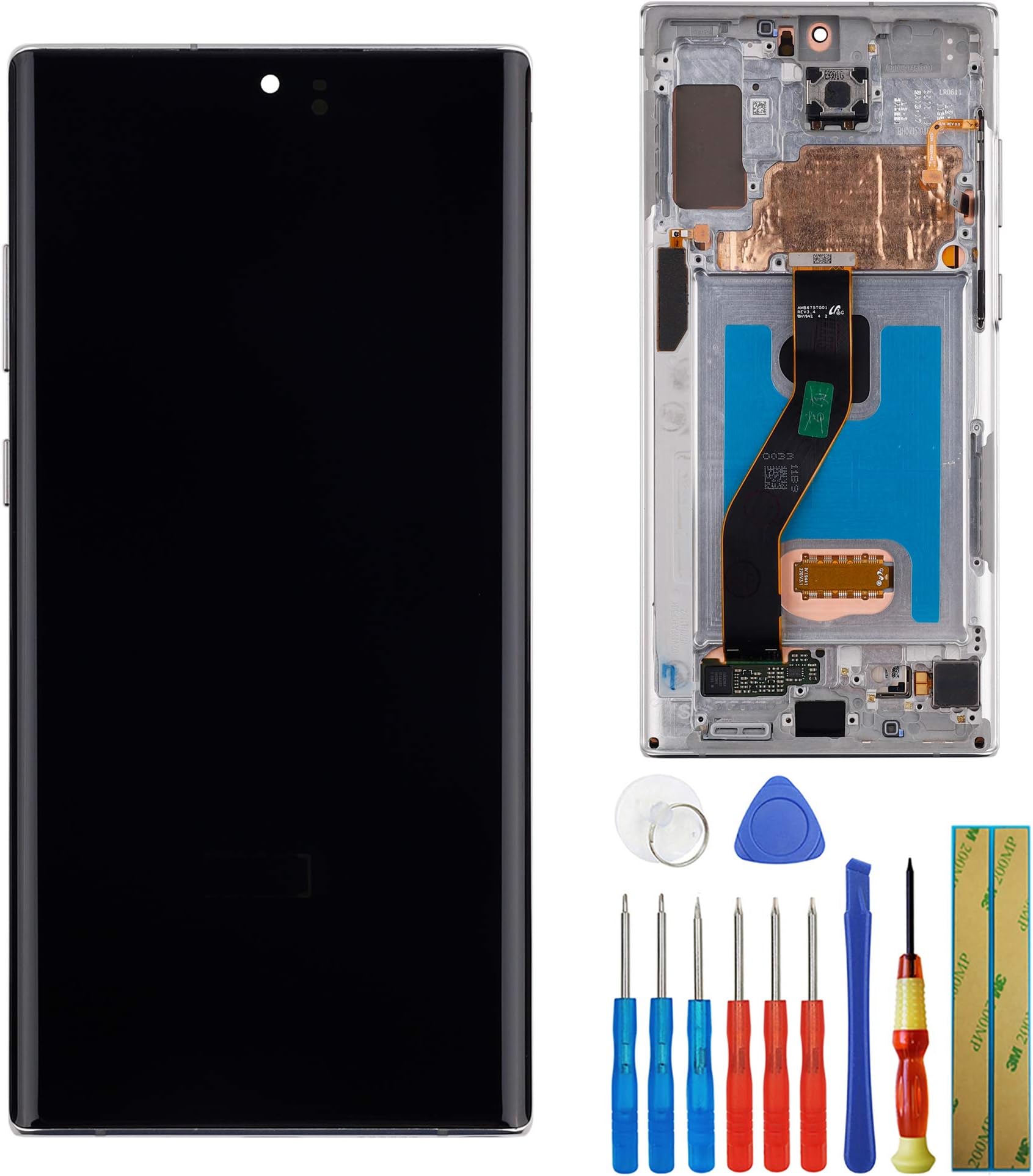E-yiiviil AMOLED Display Compatible with Samsung Galaxy Note10+ Note 10 Plus SM-N975U SM-N975F/DS 6.8" LCD Touch Screen Display Assembly with Tools (White)