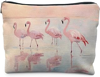 Bolsa de maquillaje de flamenco rosa para muj...