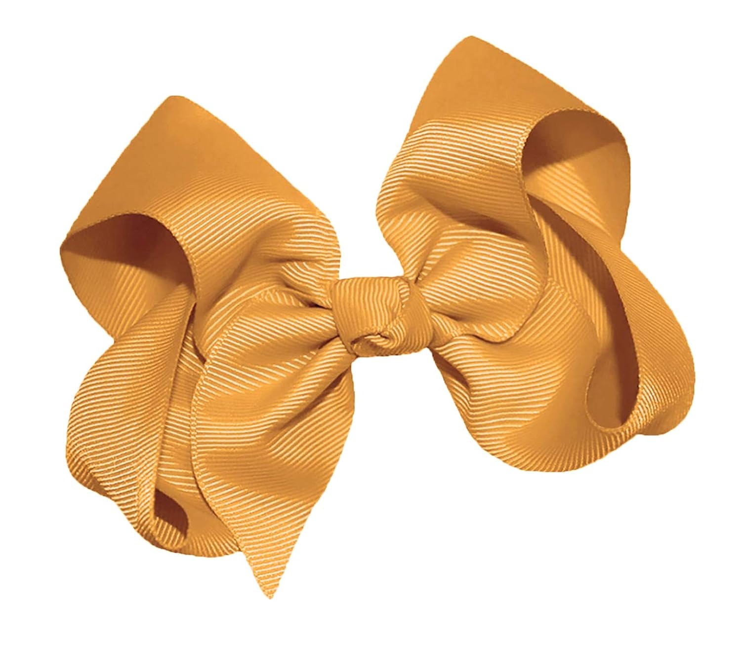 WD2U Girls 4" by 3" GrosGrain Knotted Boutique Hair Bow French Clip Barrette USA (Harvest Gold) : Beauty & Personal Care