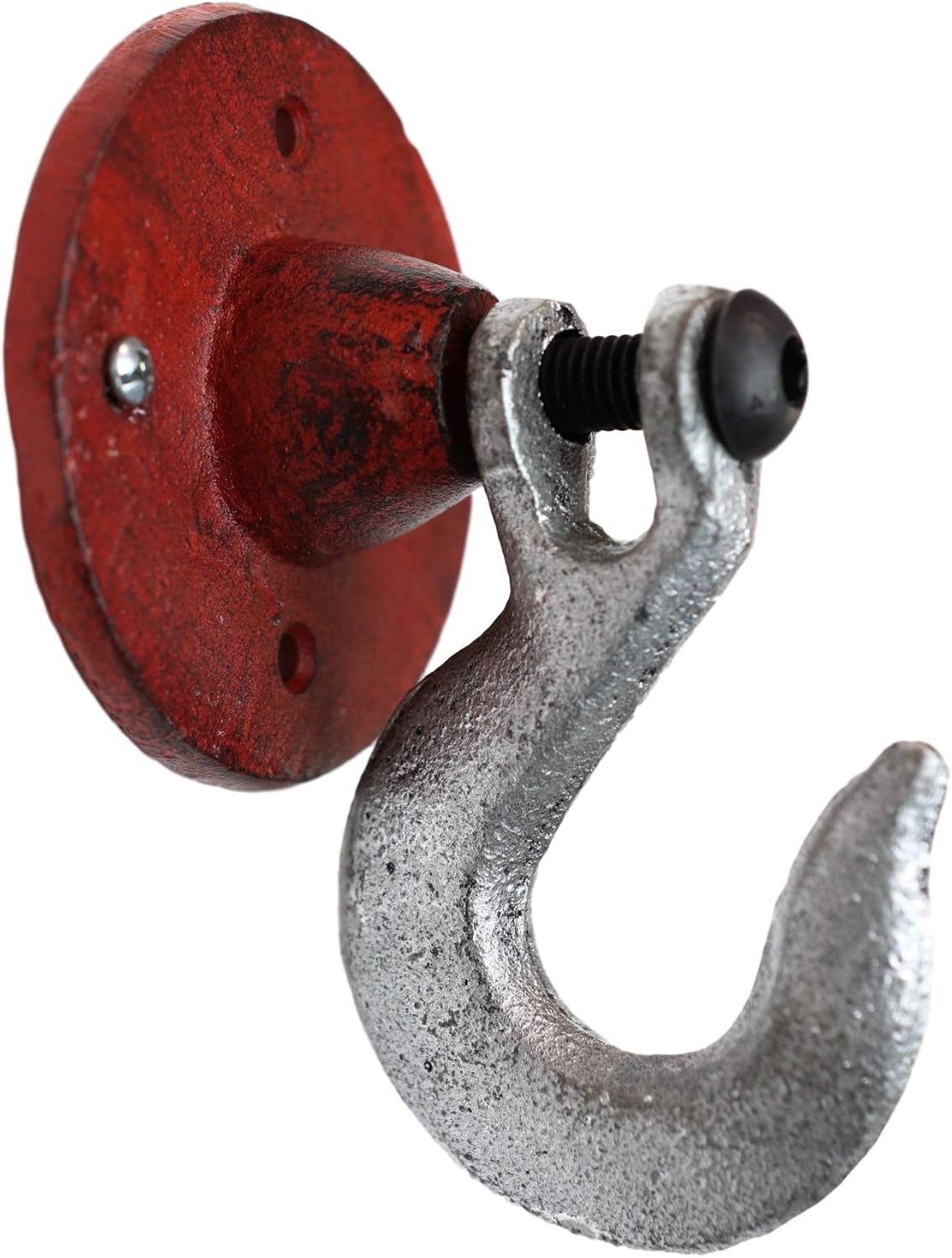 Ebros Cast Iron Red Decorative Construction Crane Tow Style Farmhouse Wall Hanger Coat Swivel Hook Decor Hangers Also for Hats Leashes Backpacks Keys Organizer On Mudroom Main Entrance Walls (1)