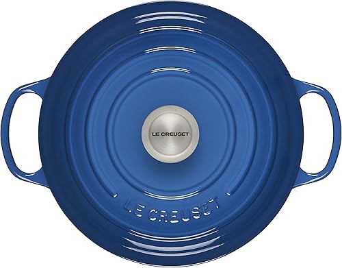Miniatura 225 de Le Creuset 9 Qt. Signature Horno holandés redondo con pomo de acero inoxidable grabado Artichaut