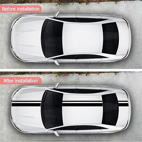 Miniatura 4 de SUNJIKA 3 calcomanías de vinilo para el lado del automóvil, diseño de rayas largas para capó de auto, portón trasero, carreras, deportes,