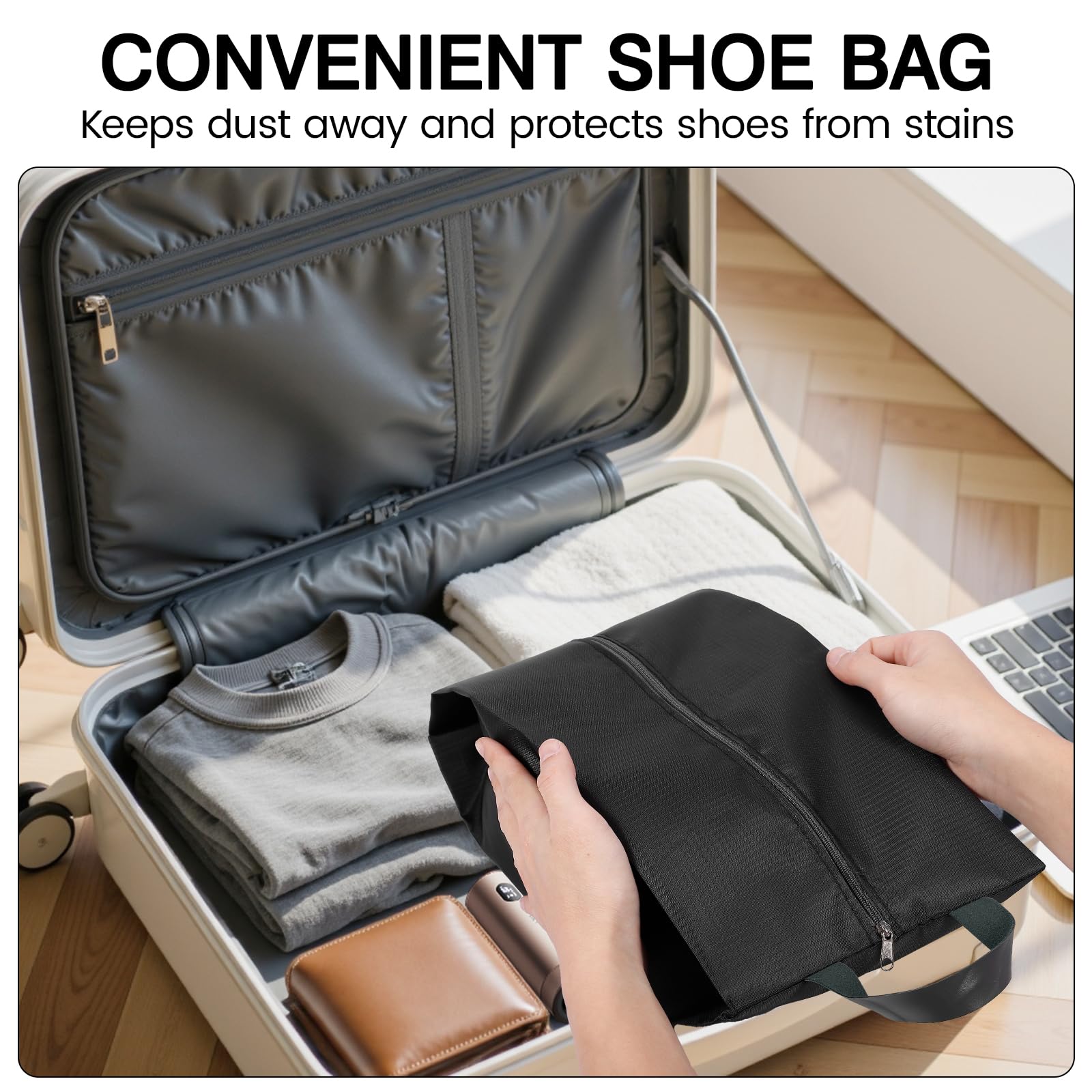 Zorplex 6 Sacchetti per Scarpe da Viaggio, Impermeabili e Antipolvere con Chiusura a Zip, Sacchetti Portatili Unisex per Casa e Viaggio