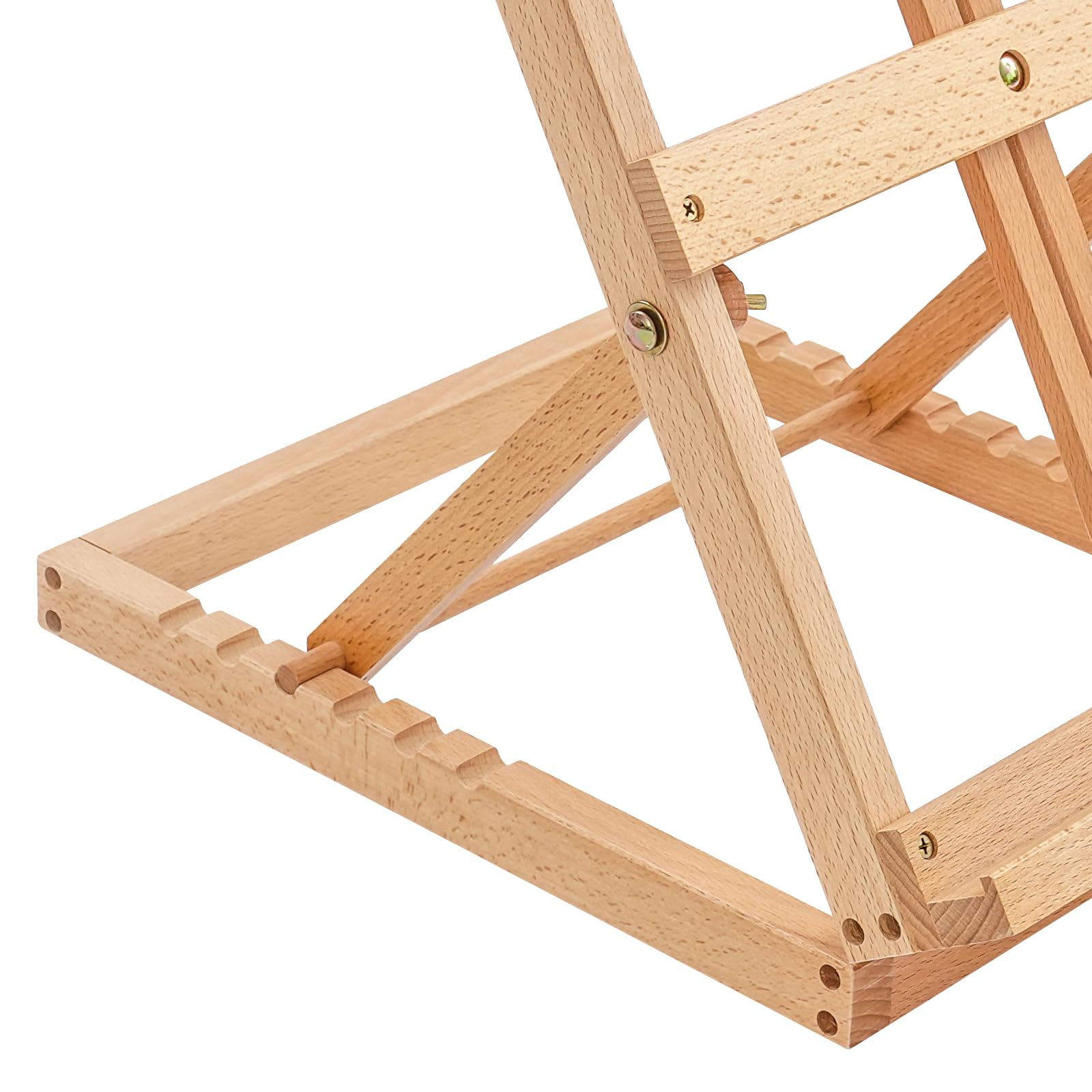 Caballete de mesa en forma de H para lienzos de hasta 4 K, madera de haya, soporte ajustable de 38 a 80 cm, 4 K