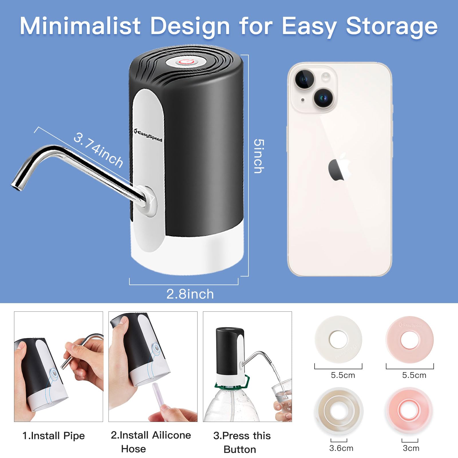 Easyspeed Usb C Water Dispenser Portable Water Dispenser Pump For 5 ...