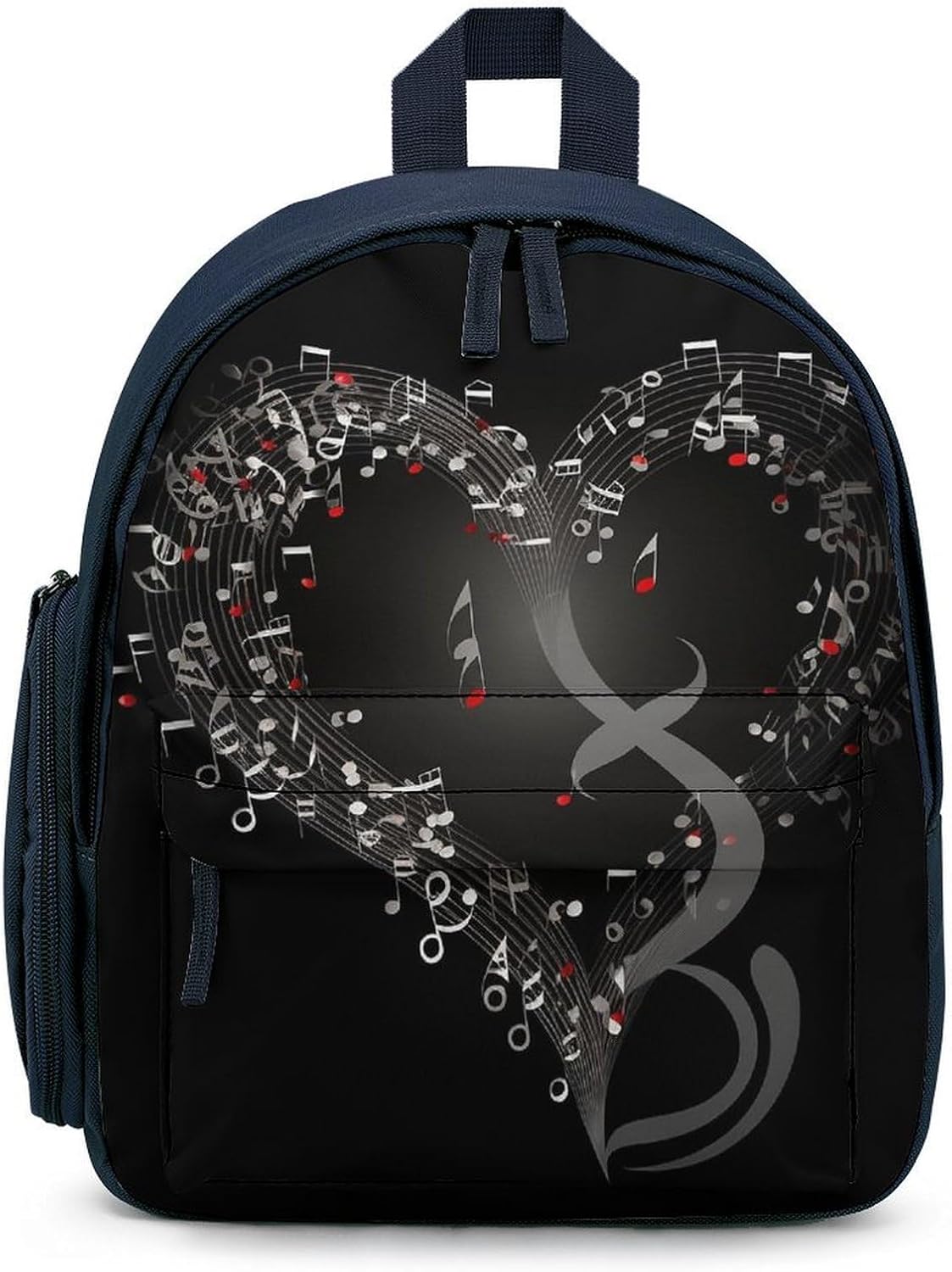 Music Note Adjustable Backpack with Padded Strap Blue