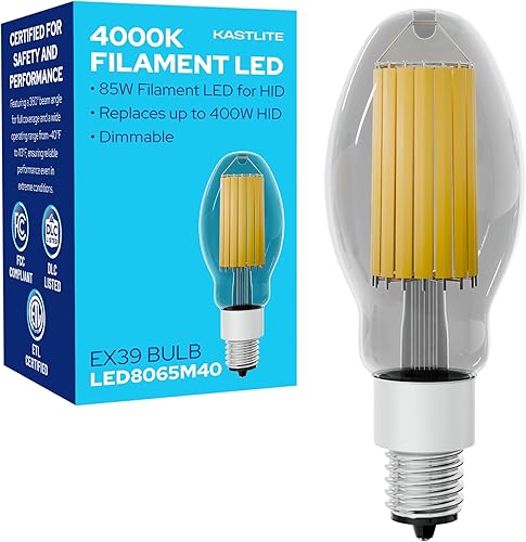 Miniatura 15 de KastLite Bombilla LED Edison estilo filamento vintage Retrofit Diseño eficiente de luz LED-8062M50 Regulable 32W 5500LM 5000K Luz diurna 175W