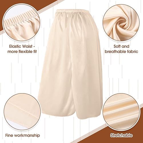 Miniatura 2 de Zhanmai 3 piezas de medias ranuras para debajo de los vestidos, falda extensores, falda para mujer, medio deslizante, satén, antiestática, encaje