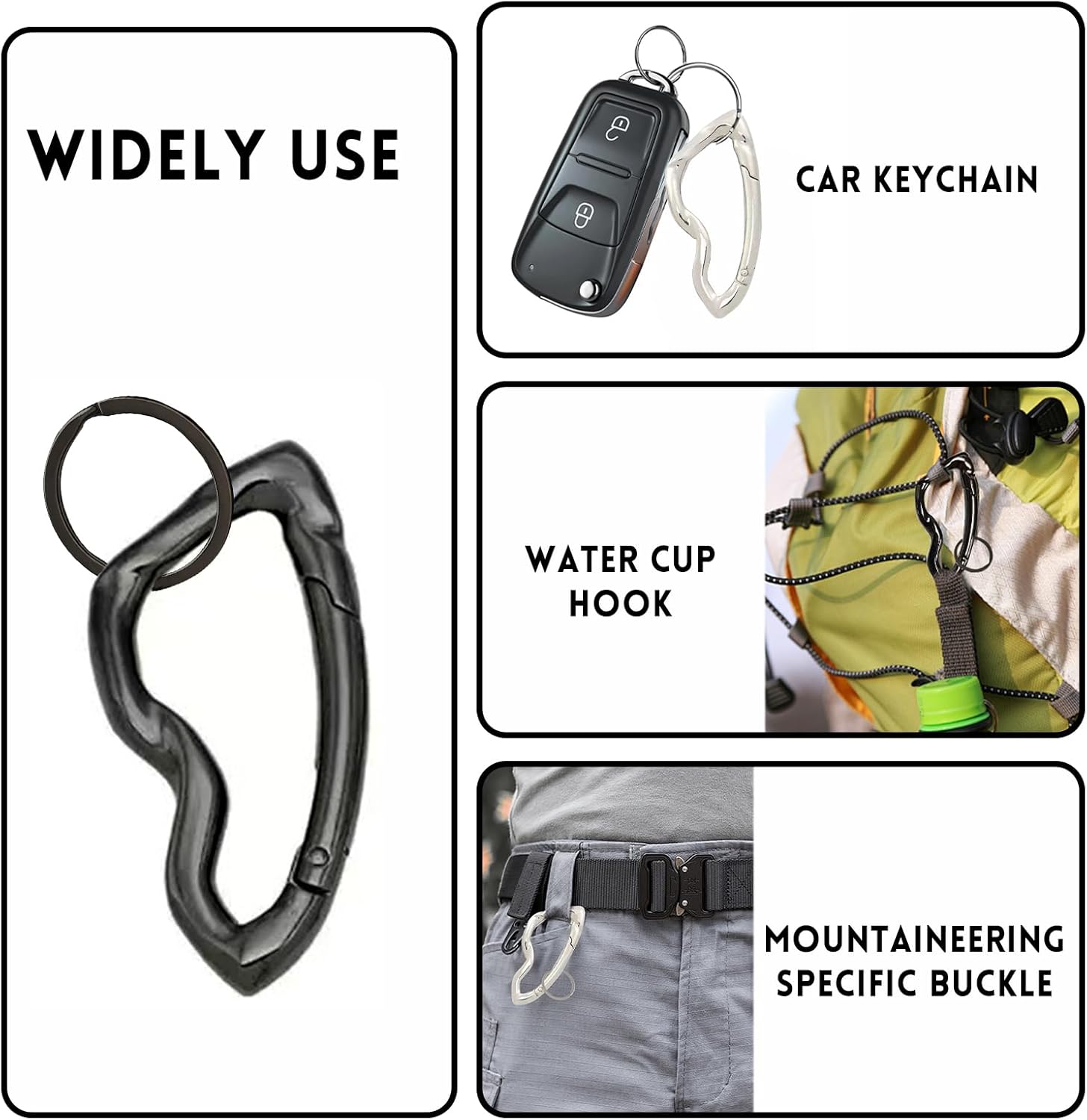 Cute Y2K Carabiner Keychain Clips Irregular Cool Multi-Use Large Heavy Duty Carabiner Hook Key Ring Outdoor Accessories Buckle - Image 4