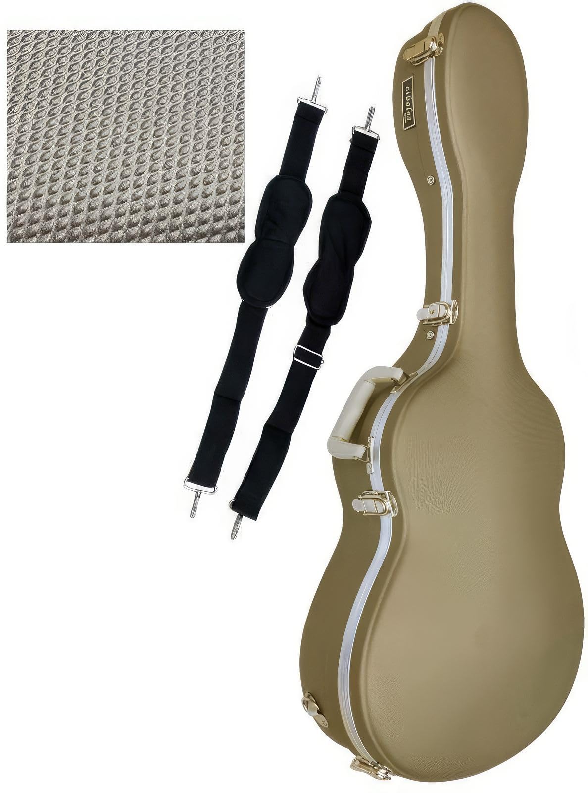 Cibeles - Custodia in ABS per chitarra classica, oro, Mediano, Custodia per chitarra
