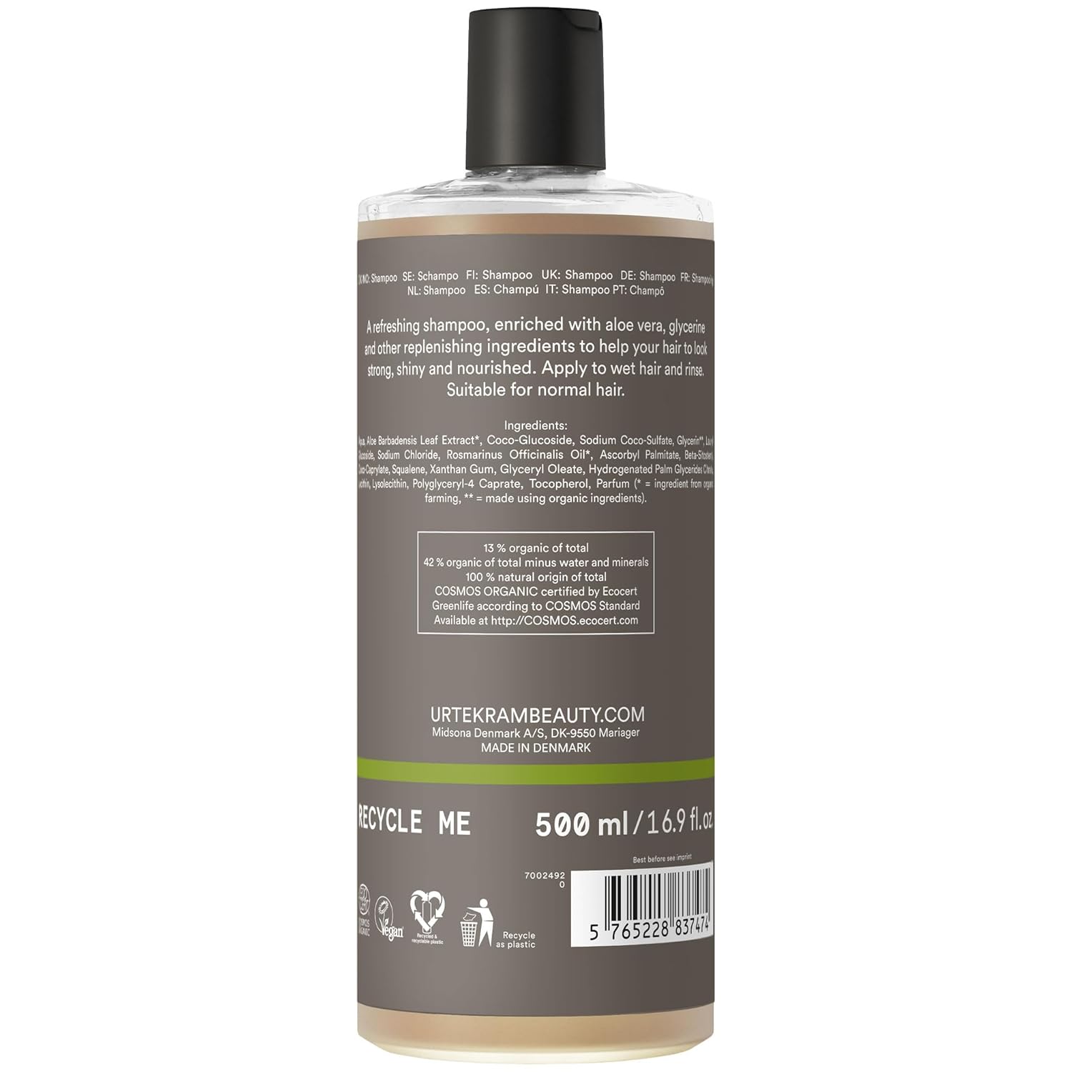 Urtekram Rosmarin Shampoo Bio, feines Haar, 500 ml