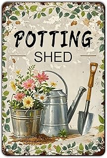 Potting shed Garden Tools tin Sign Garden Decorative Metal Signs for Home Farm Vintage Wall Decor 8x12 Inch