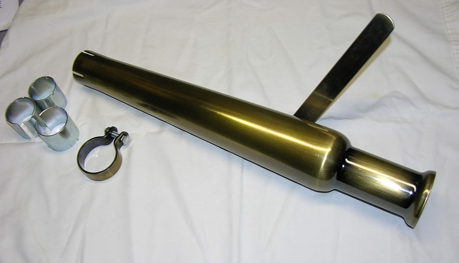 Trumpet Muffler Straight Antique Brass Finish, Left or