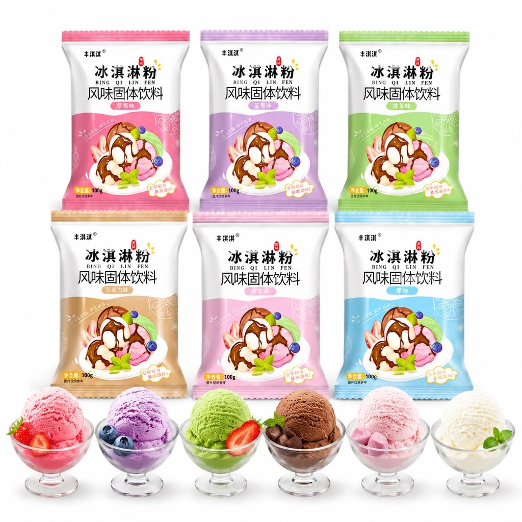 6 Smaków Lody W Proszku DIY Domowe Zapasy Deserowe Do Sklepu Z Herbatą Mleczną Piekarnia Opakowanie 100 G