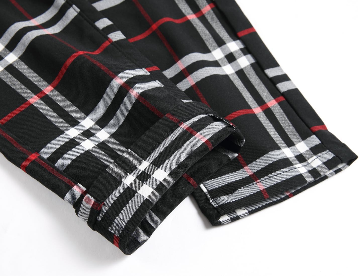 TENGINE Plaid Pants for Men, Mens Skinny Stretch Slim fit Chinos Golf Business Dress Casual Pants - Image 6