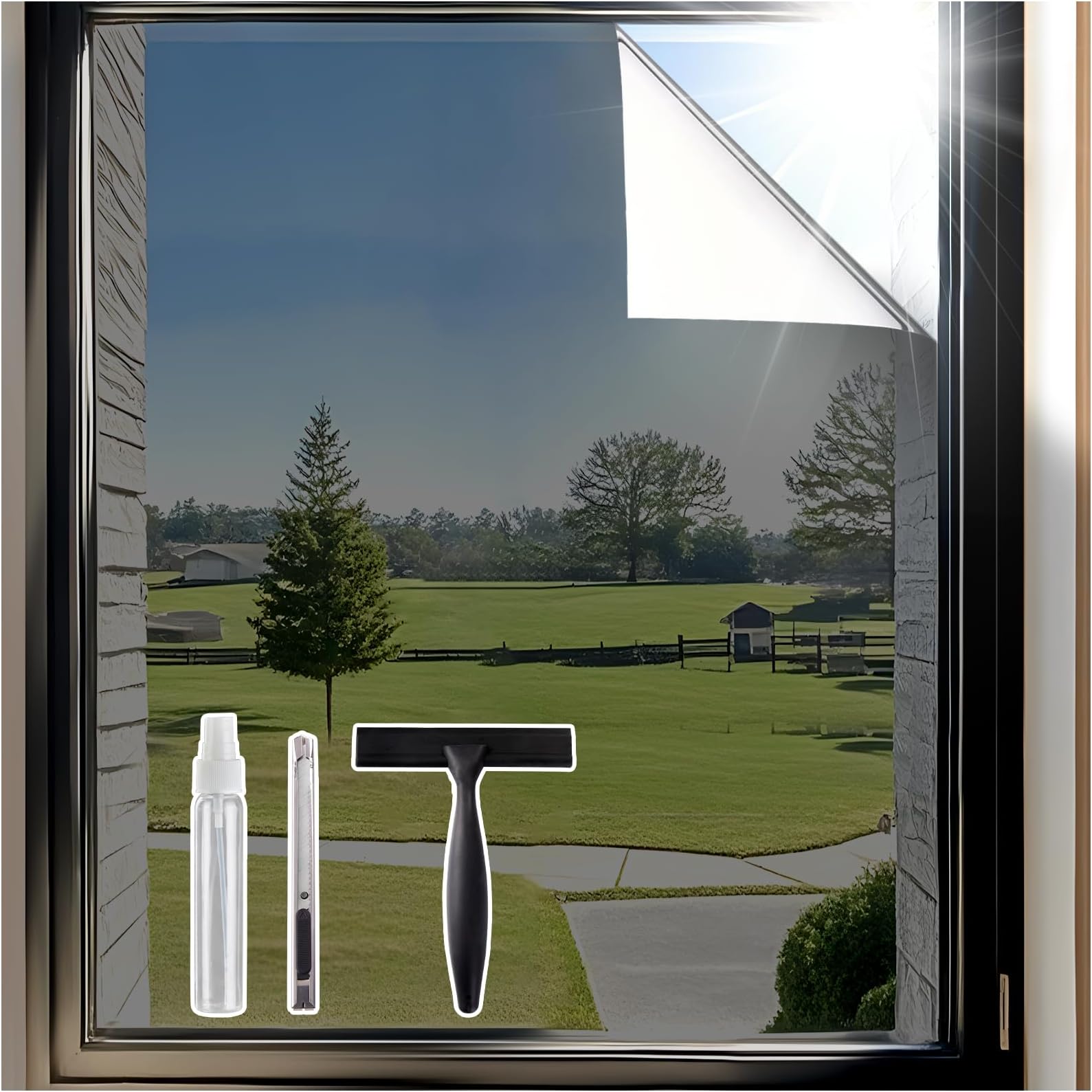 Coavas Blackout Film, Blackout Sheet, Thermal Insulation Sheet, Window, Magic Mirror, Blindfold, Window Glass Film, Mirror Film, Window Film, Visible From Outside, Glass Shatterproof Film, Blackout