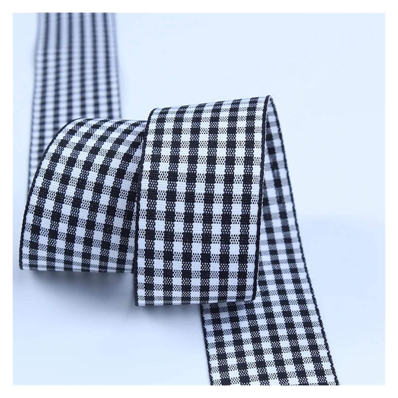 Karierte Bandrolle aus Baumwolle mit Gingham-Karomuster
