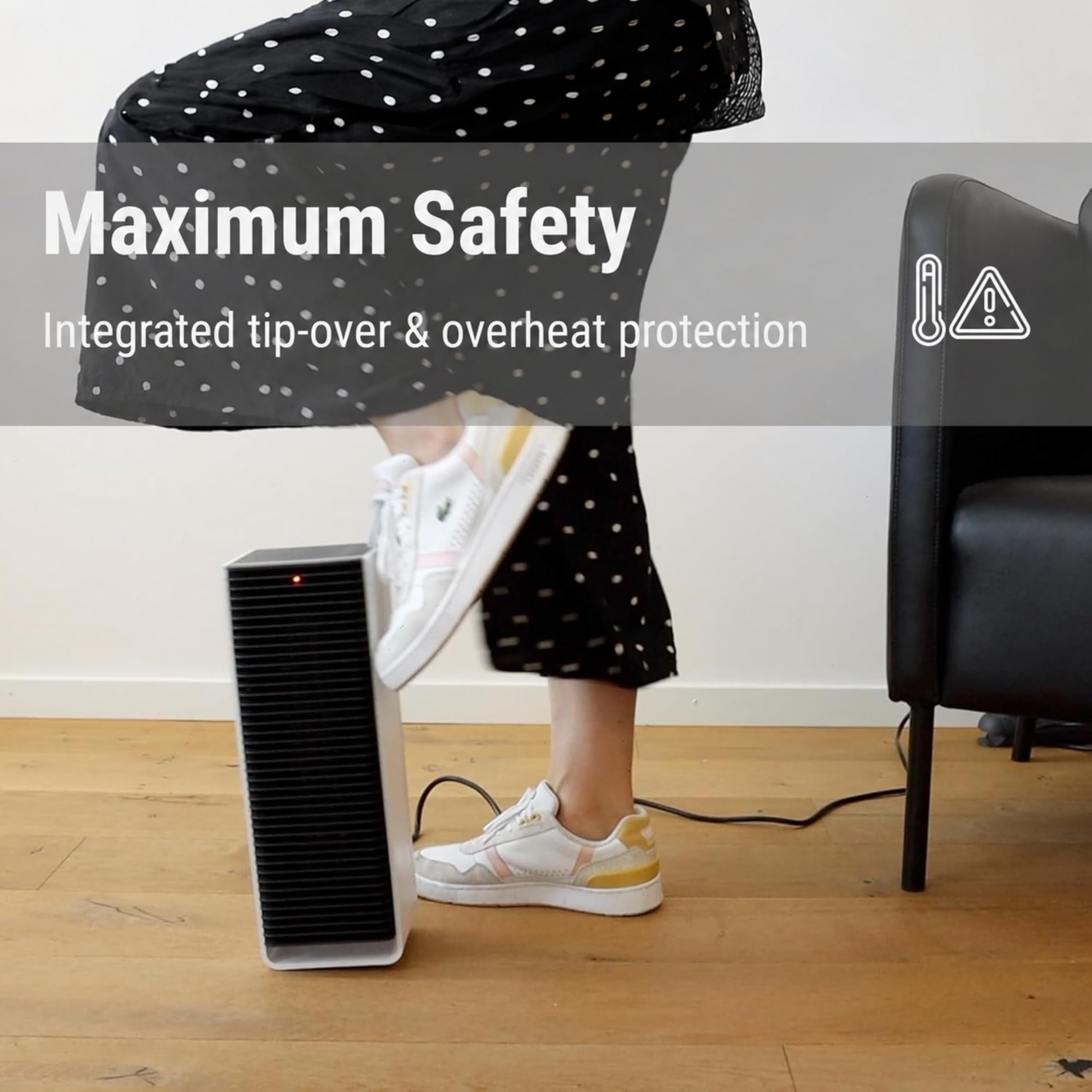 Stadler Form Sam - Radiador de ventilador con WiFi, elemento calefactor de cerámica PTC, modo automático, termostato, protección antivuelco, 4 niveles de potencia, 700 a 2000 W, móvil, eficiente