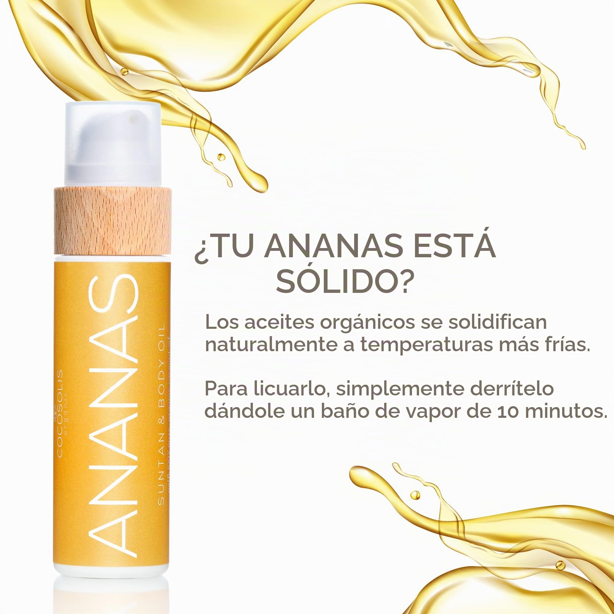 COCOSOLIS ANANAS Acelerador del bronceado - aceite de bronceado orgánico con vitamina E y aroma de piña para un bronceado intensivo rápido de chocolate - loción corporal nutritiva (200 ml)