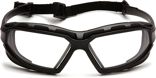 Miniatura 2 de Pyramex Safety Highlander XP Eyewear, Frame/Indoor-Outdoor Mirror Anti-Fog Lens Marco negro-gris/lente antivaho transparente