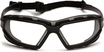 Pyramex Safety Highlander XP Eyewear, Black-Gray Frame/Clear Anti-Fog Lens