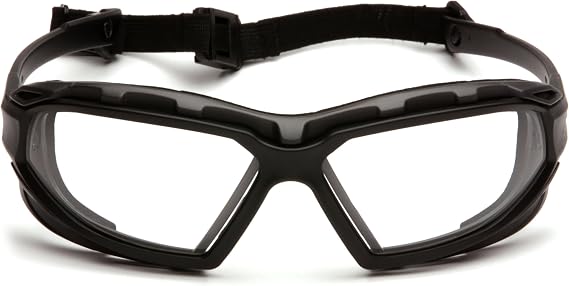 Pyramex Safety Highlander XP Eyewear, Black-Gray Frame/Clear Anti-Fog Lens