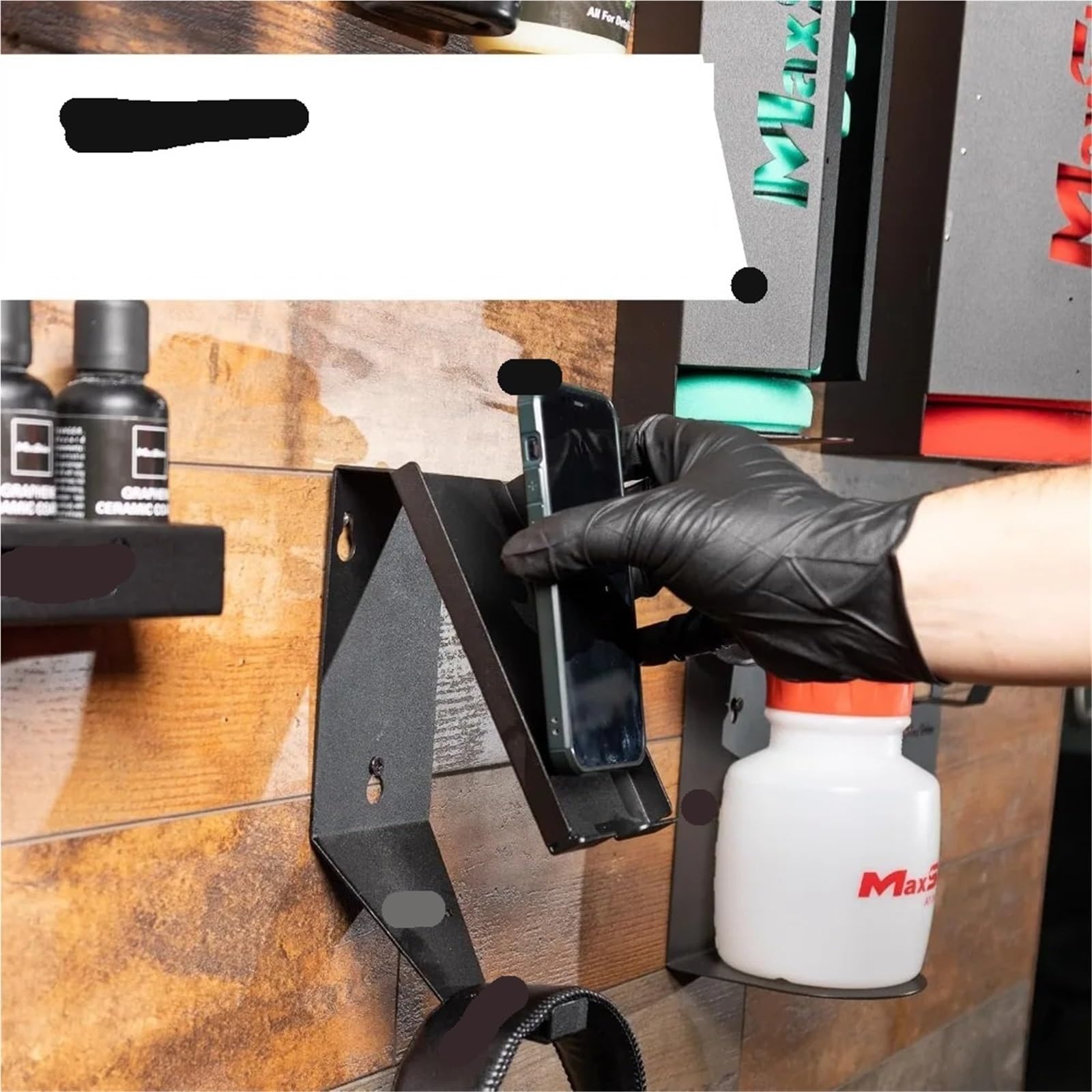 Supporto da parete per headset Supporto for cuffie da parete | Organizer in metallo verniciato a polvere for vari spazi - Dock for smartphone