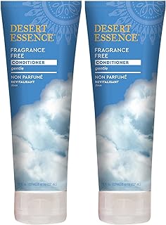 Desert Essence Fragrance Free Conditioner - Pure - 8 Fl Ounce - Pack of 2 - Gloss & Shine - Smoothes & Softens Hair - No Oil Residue - Antioxidants - Green Tea - Jojoba Oil - Vitamin B5
