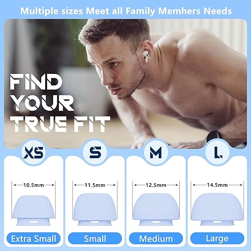 Vista 3 de 4 pares de puntas de oído de repuesto para AirPods Pro de 2ª/1ª generación con caja de almacenamiento portátil, orificio de reducción de ruido