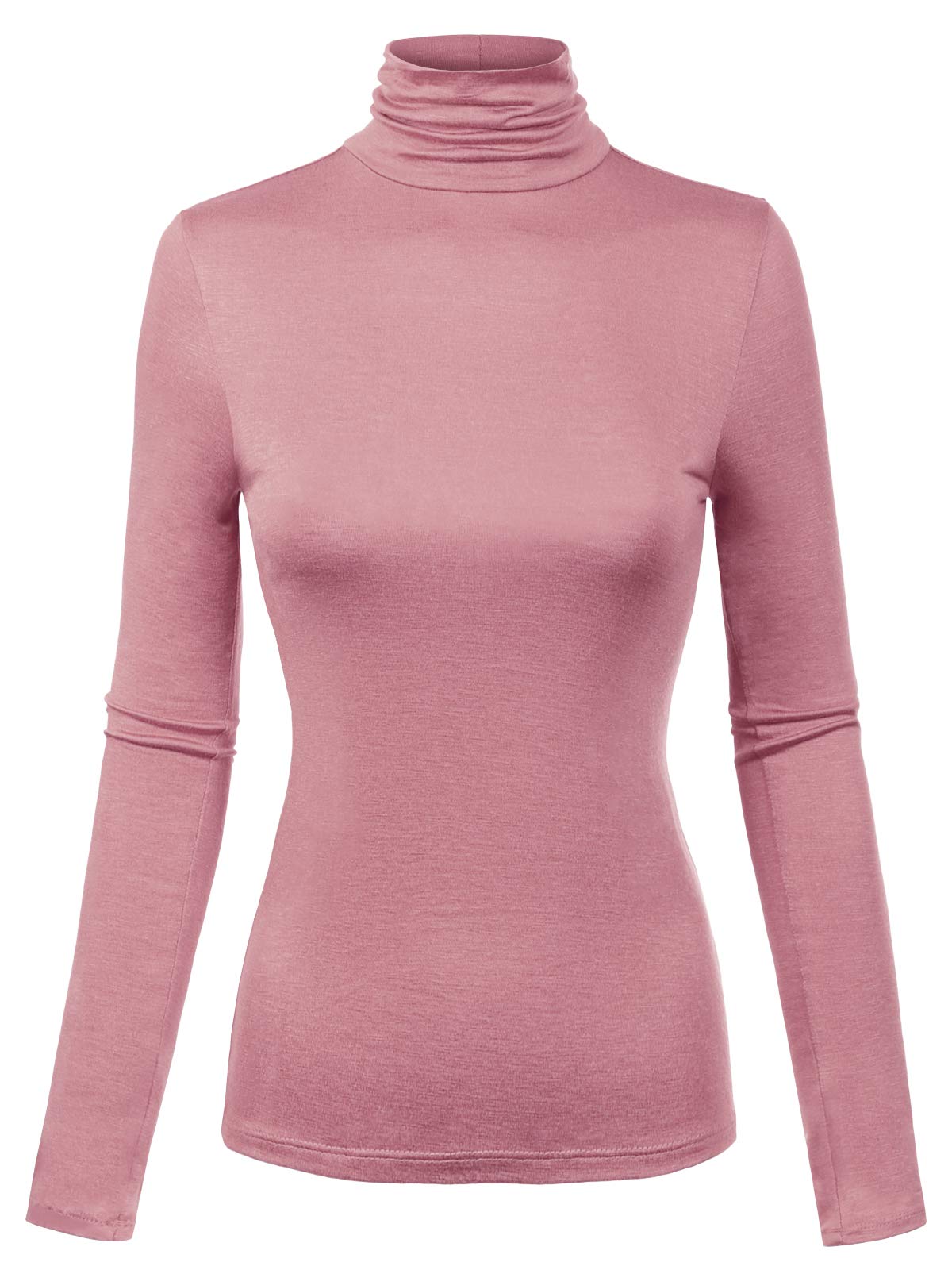 MixMatchy Women's Slim Lightweight Long Sleeve Pullover Turtleneck Mock Shirts Base Layer Undershirts Active Tops
