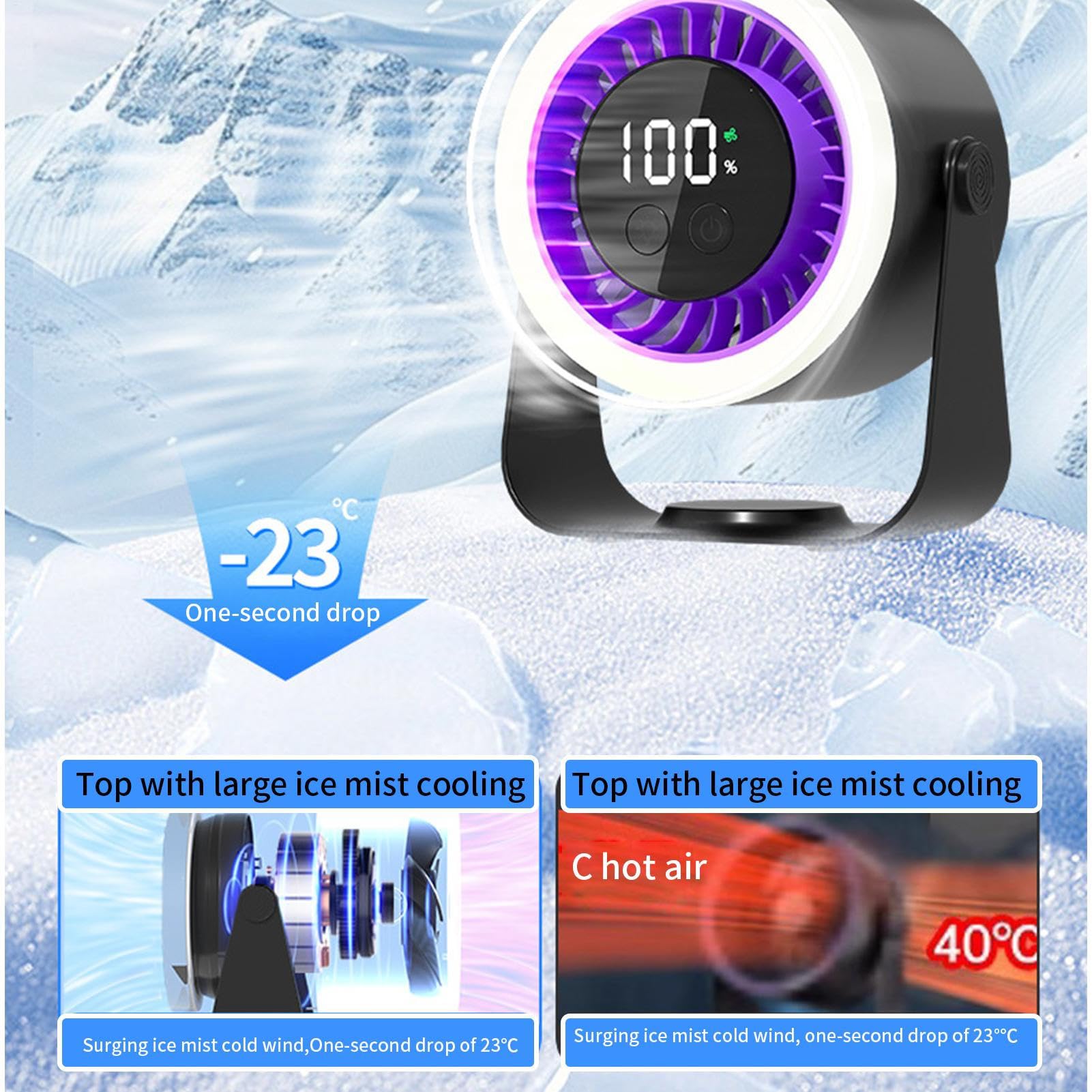 Ventilatore Da Scrivania Rinfrescante Ventilatore ad Aria Fredda Silenzioso