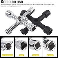 Vista 4 de Kit de 13 llaves utilitarias para plomeros, juego de herramientas de llave de servicio de 4 vías, llave de llave triangular para gabinete, llaves